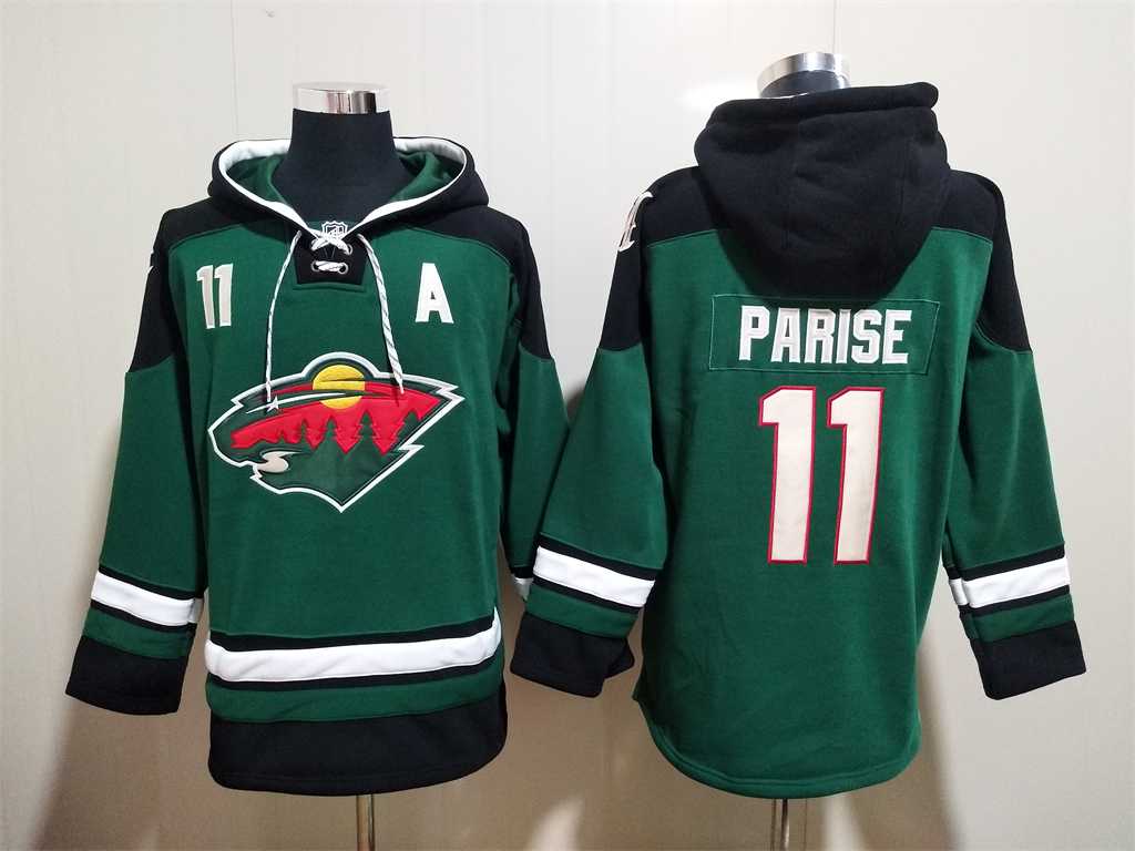 Wild 11 Zach Parise Green All Stitched Sweatshirt Hoodie,We sell and wholesale Wild 11 Zach Parise Green All Stitched Sweatshirt Hoodie on line form chian!